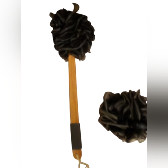 Toem -Loofah Brush 2 pc Set 17" Long Handled Charcoal Loofah & 1 Handheld Lóofah - Picture 8 of 8
